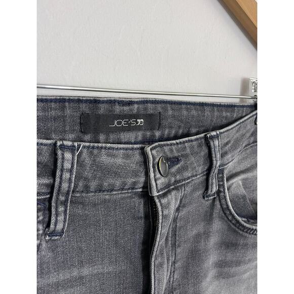 Joes Jeans 31 Black Gray High Rise Straight Leg Raw Hem Margot Womens - Picture 5 of 10